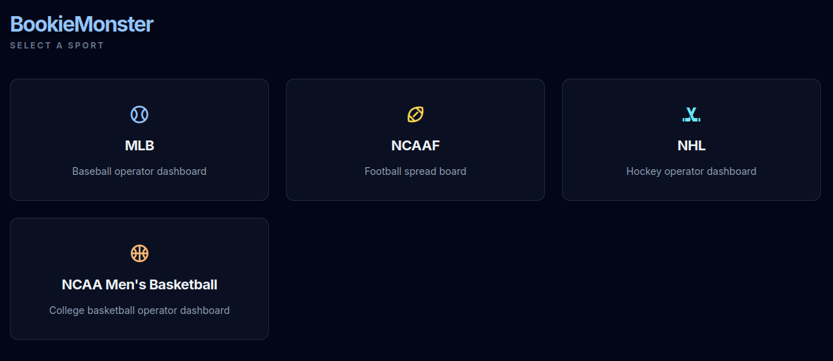 BookieMonster platform screenshot