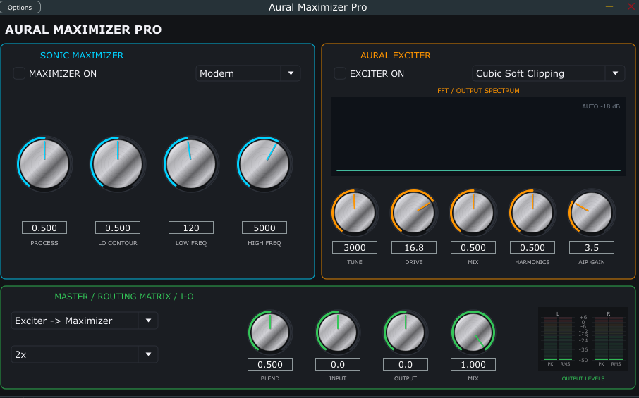 Aural Maximizer Pro audio processor plugin interface