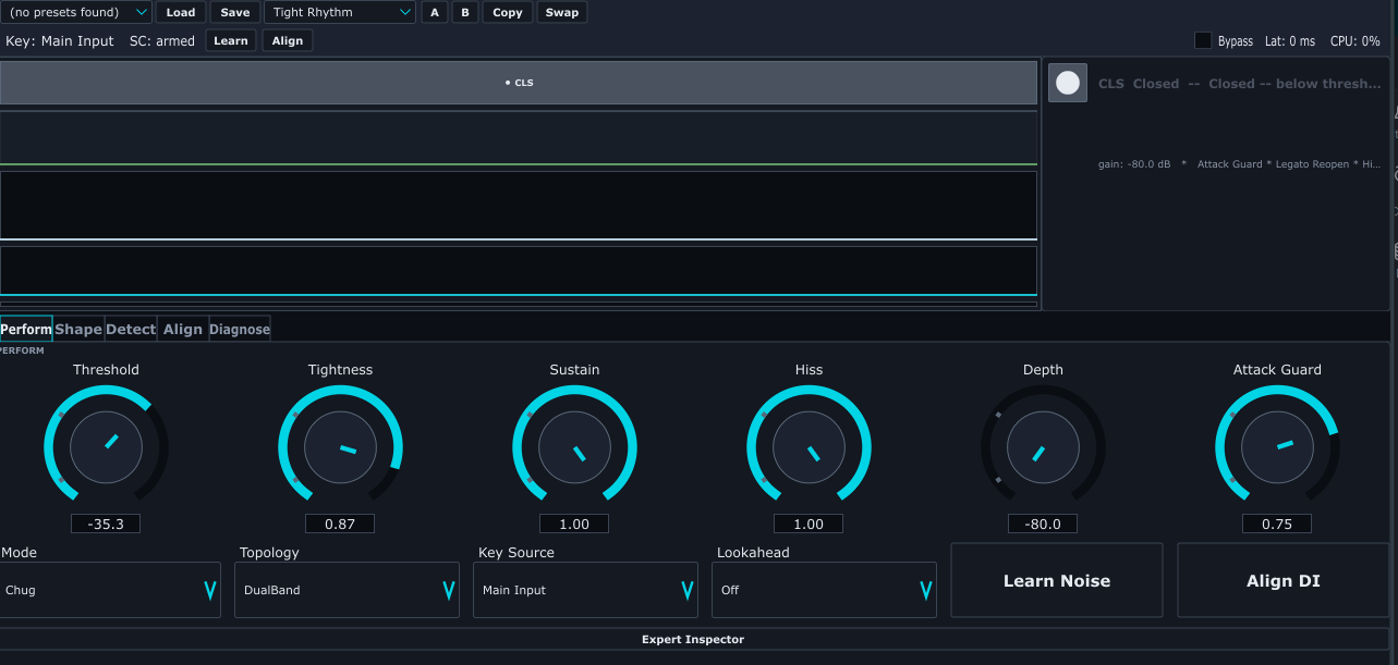 ChugGate dynamics and gating plugin interface